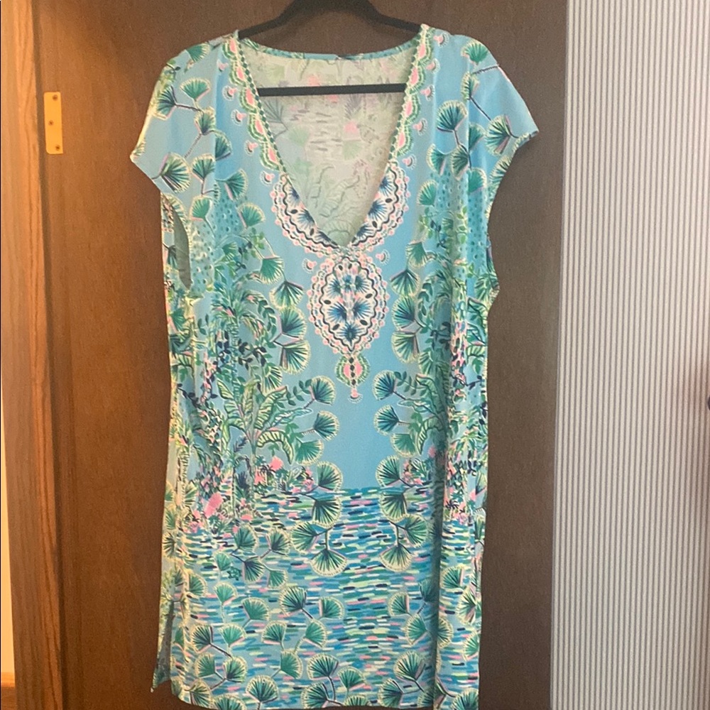 Lilly Pulitzer Aqua Floral Swim Cover-Up